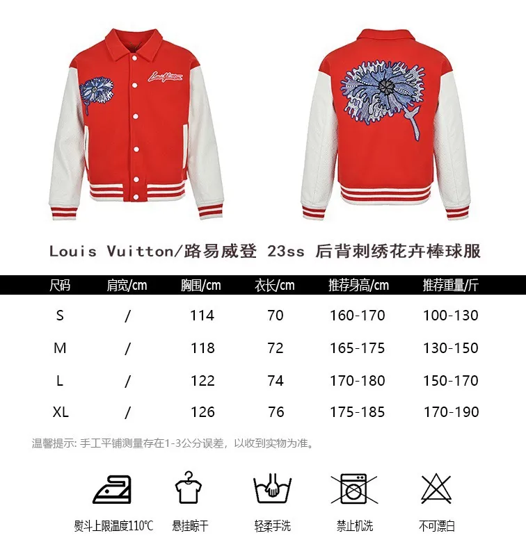 Louis Vuitton 23ss Back Embroidered Floral Baseball Jersey